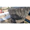 Image 4 : Four Rugged Trek Tires on Black Rims, Size 35 × 12.50R20LT