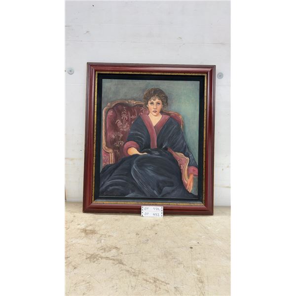 Framed Original Portrait Painting by Brownridge, Signed and Dated 2004, 30 × 26”
