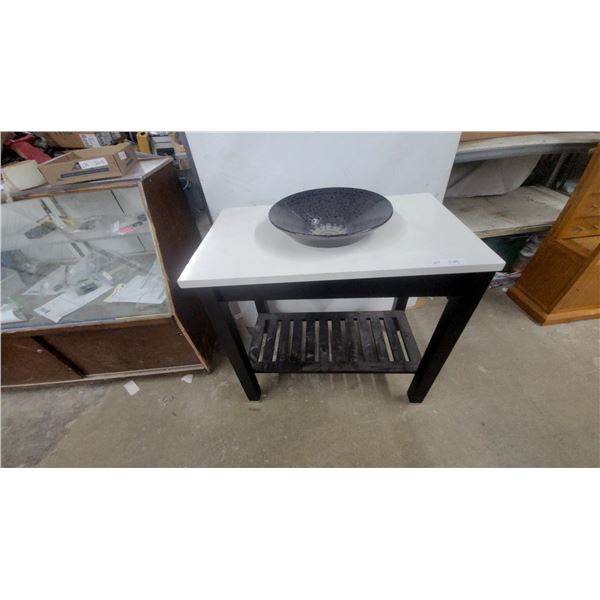 Modern Vanity with Vessel Sink and Marble Top