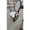 Image 4 : Two Upholstered Dining Chairs: One Oval Back Armchair and One Square Back Side Chair