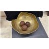 Image 7 : Decorative Glass Vases, Bowls, Diamond Paperweights, Gold Metal Bowl With Rattan Balls