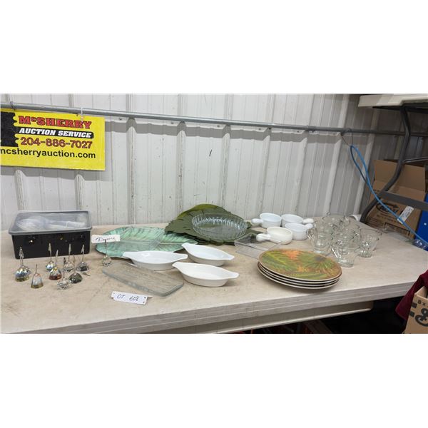 Faceted Crystal Place Card Holders, Place Mats, Plastic Cutlery, Plates, Serving Plate, Onion Soup