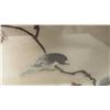 Image 3 : Pair of Framed East Asian Silk Embroidery Art Pieces with Birds and Calligraphy, 18 × 16”