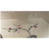 Image 4 : Pair of Framed East Asian Silk Embroidery Art Pieces with Birds and Calligraphy, 18 × 16”
