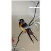 Image 8 : Pair of Framed East Asian Silk Embroidery Art Pieces with Birds and Calligraphy, 18 × 16”