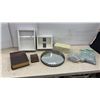 Image 1 : Shadow Box Frames, Nesting Book Boxes, Mirror Tray, Decorative Box and Decorative Glass Pieces