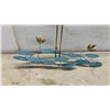 Image 2 : Decorative Metal Heron Sculpture with Lily Pad Base, Silver and Gold Tone, 32” Tall