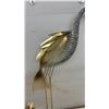 Image 5 : Decorative Metal Heron Sculpture with Lily Pad Base, Silver and Gold Tone, 32” Tall