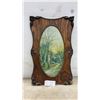 Image 1 : Antique Framed Landscape Print in Ornate Carved Quarter-Sawn Oak Frame, 26 × 16” (some Damage in