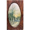 Image 6 : Antique Framed Landscape Print in Ornate Carved Quarter-Sawn Oak Frame, 26 × 16” (some Damage in