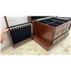 Image 3 : Wooden Jewelry Chest with Hinged Mirrored Lid, Drawers, and Side Necklace Compartments