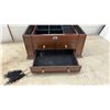 Image 6 : Wooden Jewelry Chest with Hinged Mirrored Lid, Drawers, and Side Necklace Compartments
