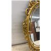 Image 3 : Ornate Oval Wall Mirror with Gold-Gilded Frame, 29 × 18”
