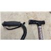 Image 4 : Four Adjustable Aluminum Walking Canes: Leopard Print, Bronze, Purple Floral, and Black