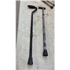 Image 5 : Four Adjustable Aluminum Walking Canes: Leopard Print, Bronze, Purple Floral, and Black