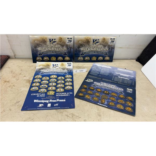 Winnipeg Blue Bombers 75th Anniversary All-Time Greats 21 Pin Collection with Displays