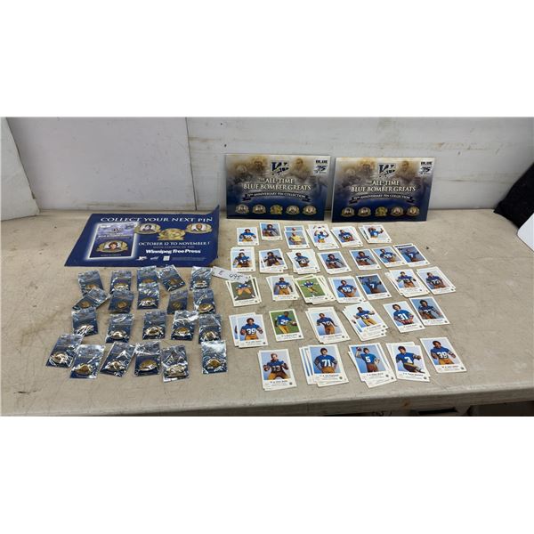 Winnipeg Blue Bombers 75th Anniversary All-Time Greats Pin Collection, (21) Albums, Cards