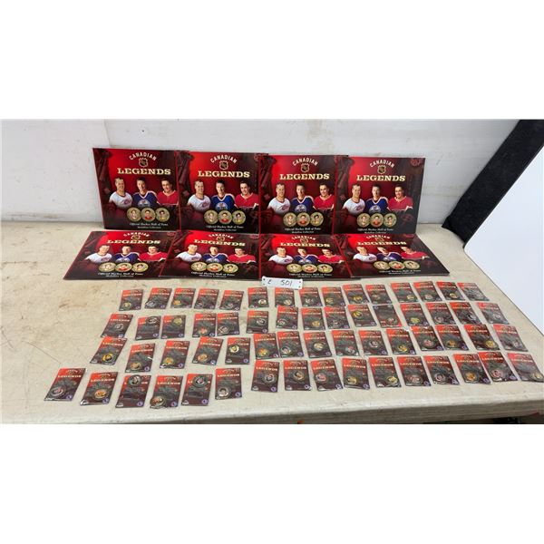 Canadian NHL Legends Official Hockey Hall of Fame Medallion Collection Albums and 60 Medallions