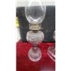 Image 4 : Two Clear Glass Oil Lamps with Chimneys