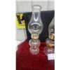 Image 2 : Three Clear Glass Oil Lamps, Each with Brass Burner and Chimney