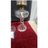 Image 7 : Three Clear Glass Oil Lamps, Each with Brass Burner and Chimney