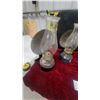 Image 2 : Four Oil Lamps with Reflectors, Clear Glass Chimneys, and Metal wall mount Bases
