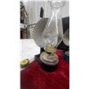 Image 3 : Four Oil Lamps with Reflectors, Clear Glass Chimneys, and Metal wall mount Bases