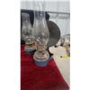 Image 6 : Four Oil Lamps with Reflectors, Clear Glass Chimneys, and Metal wall mount Bases