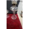 Image 7 : Three Clear Glass Oil Lamps with Brass Burners and Chimneys