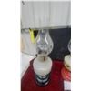 Image 6 : Pair of Vintage Oil Lamps: One with Scottie Dogs, One with Etched Glass