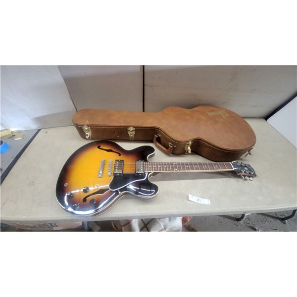 2014 Gibson ES-335 Style Memphis Electric Guitar and Brown Hardshell Case and certificate