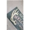 Image 3 : Olde Stag Lodge Welcome Sign with Antlers, “Warm Fire Good Friends”