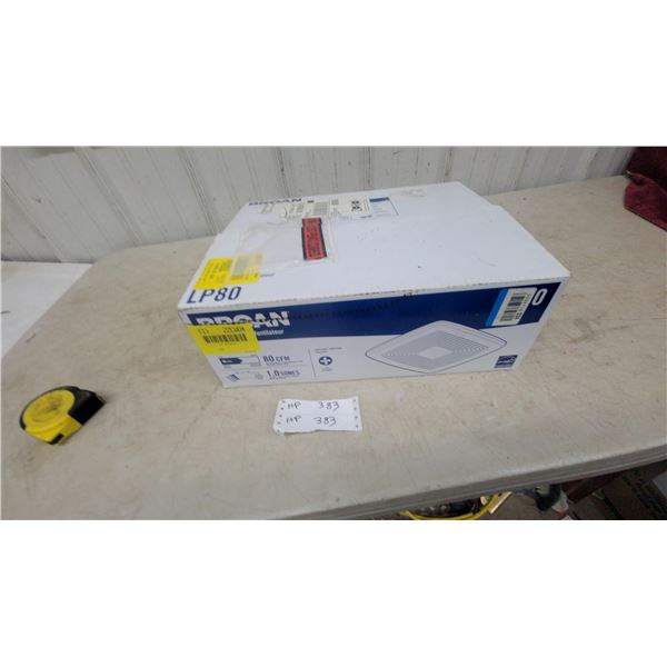 Broan LP80 80 CFM 1.0 Sones Ventilation Fan and Box new