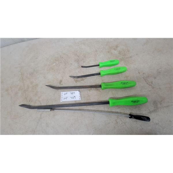 Snap-on and Blue-Point Pry Bar Set and Magnetic Pickup Tool