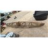 Image 8 : Vintage Wooden Skin-on-Frame Kayak Frame with Seat, Skeletal Rib and Stringer Construction, 178”