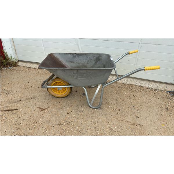 Tufx Single-Wheel Wheelbarrow with Galvanized Steel Tray