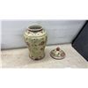 Image 5 : Floral Lidded Ginger Jar, Blue and White Vase, and Dragon Motif Pitcher