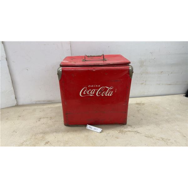 Vintage 1950s Coca-Cola "Drink Coca-Cola" Red Metal Cooler Ice Chest by Progress Refrigerator Co.
