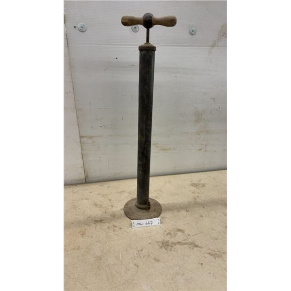 Vintage Pitner Pump Company Hand Pump with Wooden T-Handle, Chicago U.S.A.