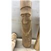 Image 2 : Hand-Carved Wood Spirit Folk Art Figures and Bark Log Carvings, Tallest 22”