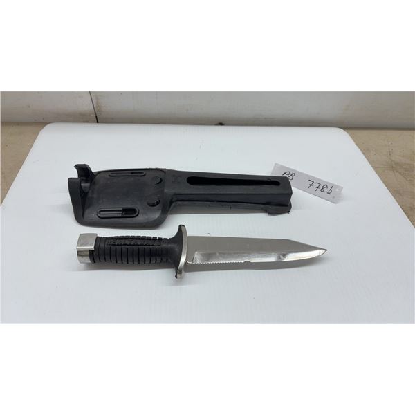 Healthways 6” Stainless Steel Scuba Dive Knife with Partially Serrated Blade and Sheath