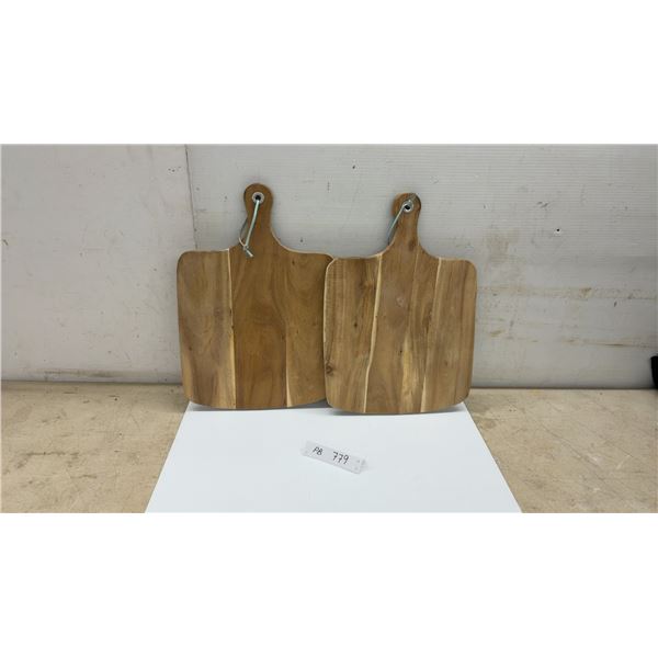 New Jamie Oliver Acacia 2 Wood Bread Boards / Cutting Boards, 17 × 12”