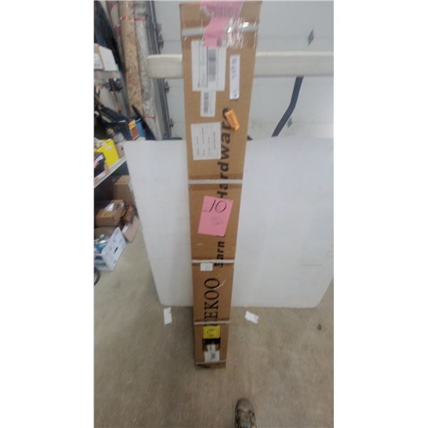 ZEKOO Sliding Barn Door Hardware, 10' Length, Black, New in Box