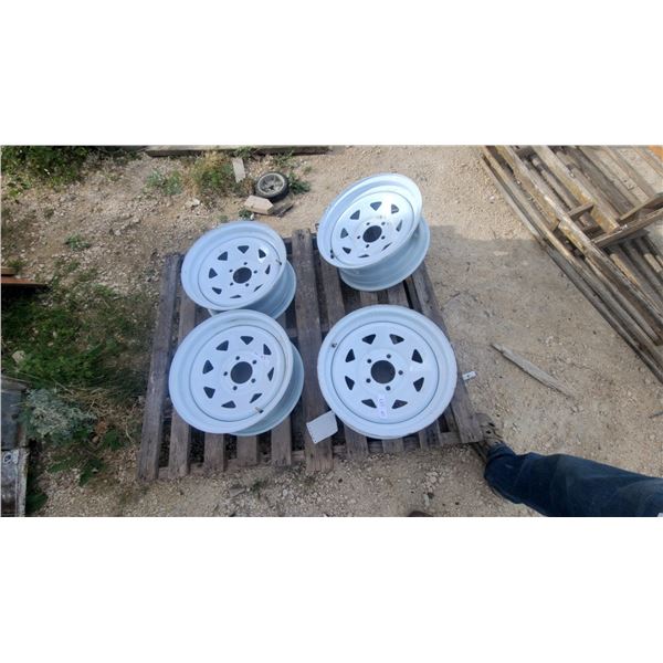 4 never used Dynamic Part W1565WS-80 SRW Part F229156012 15 × 6 White Spoke 5-4.5 rims