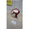 Image 1 : Vintage Open-Face Motorcycle Helmet with Red and Silver Glitter Flame Design, and Chin Strap size 7