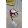 Image 4 : Vintage Open-Face Motorcycle Helmet with Red and Silver Glitter Flame Design, and Chin Strap size 7