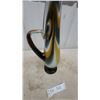 Image 2 : MCMArt Glass Pitcher with Handle and Flared Spout, Swirl Pattern in White, Gold, and Black 22”