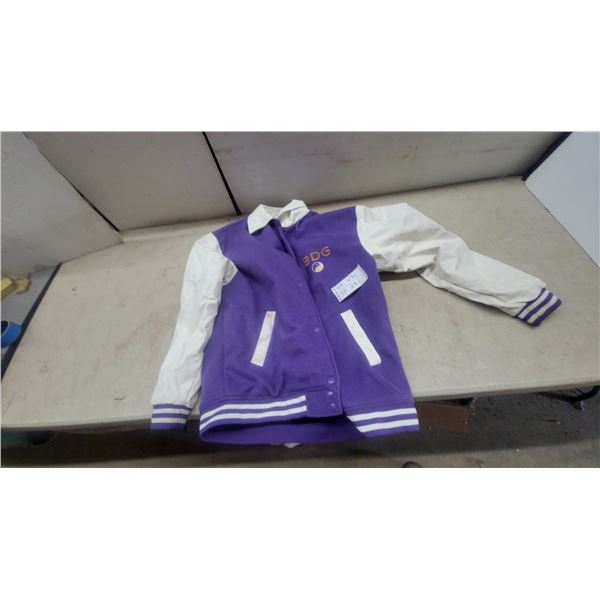 BDG Jeans All Stars Varsity Jacket, Purple and White, Size XL