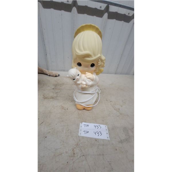 Precious Moments Angel blow mold with Kitten and Power Cord 13” tall