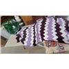 Image 3 : Crocheted Chevron patchwork Blanket, Quilted Patchwork Blanket and Afghan